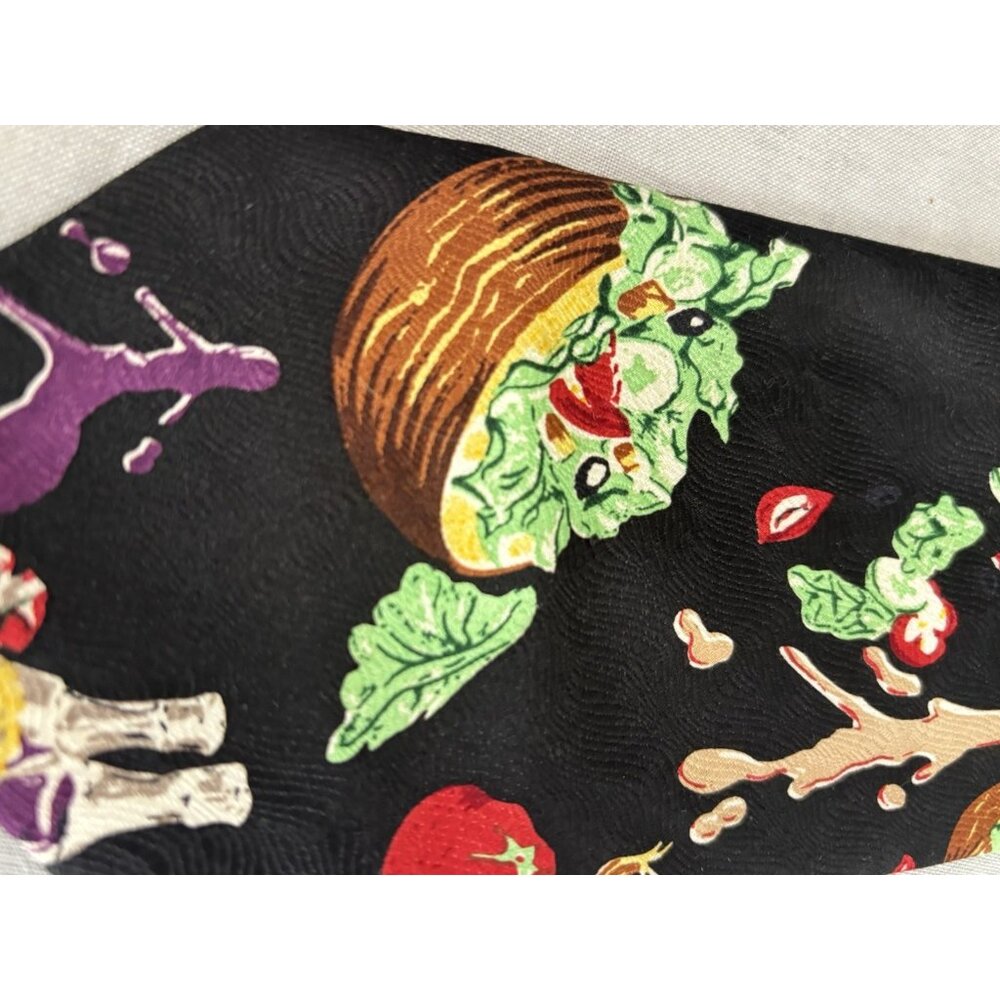 Wild Ties TOSSED SALAD BLACK TIE Novelty Vegetarian Veggies - Picture 5 of 8